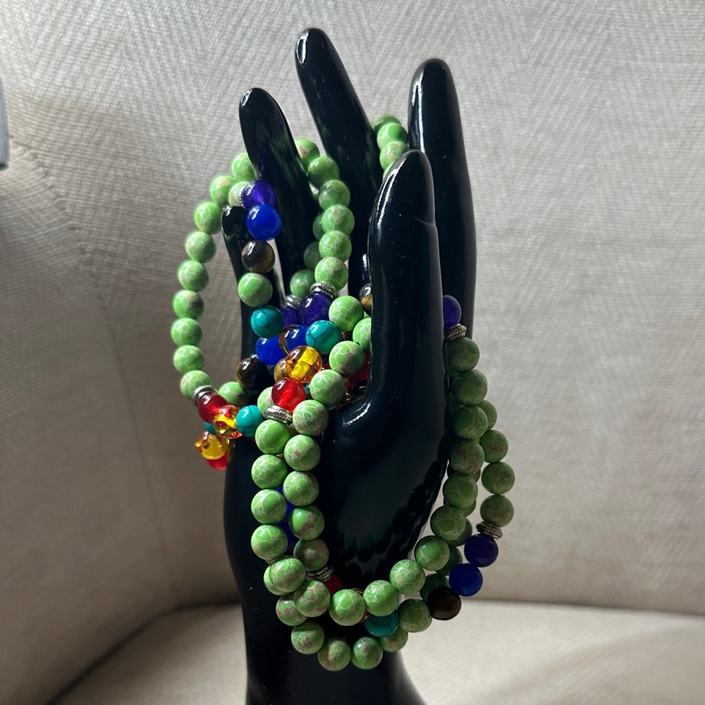 Bracelet Multicolor Beaded Set Of (6) - Picture 2 of 9